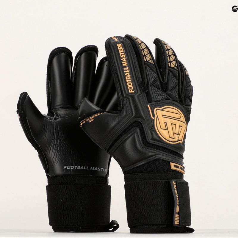 Рукавиці воротарські дитячі Football Masters Voltage Plus RF v 4.0 чорні/золоті 10