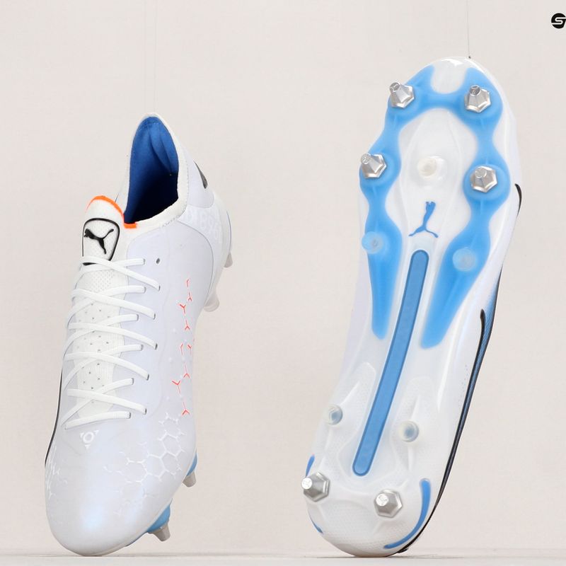 Футбольні бутси чоловічі PUMA King Ultimate MxSG puma white/puma black/blue glimmer/ultra orange 18