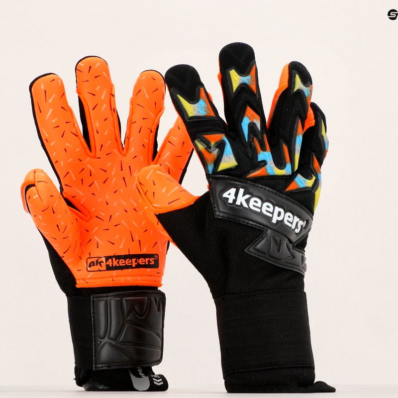 Рукавиці воротарські 4keepers Equip Flame NC чорні/різнокольорові 8