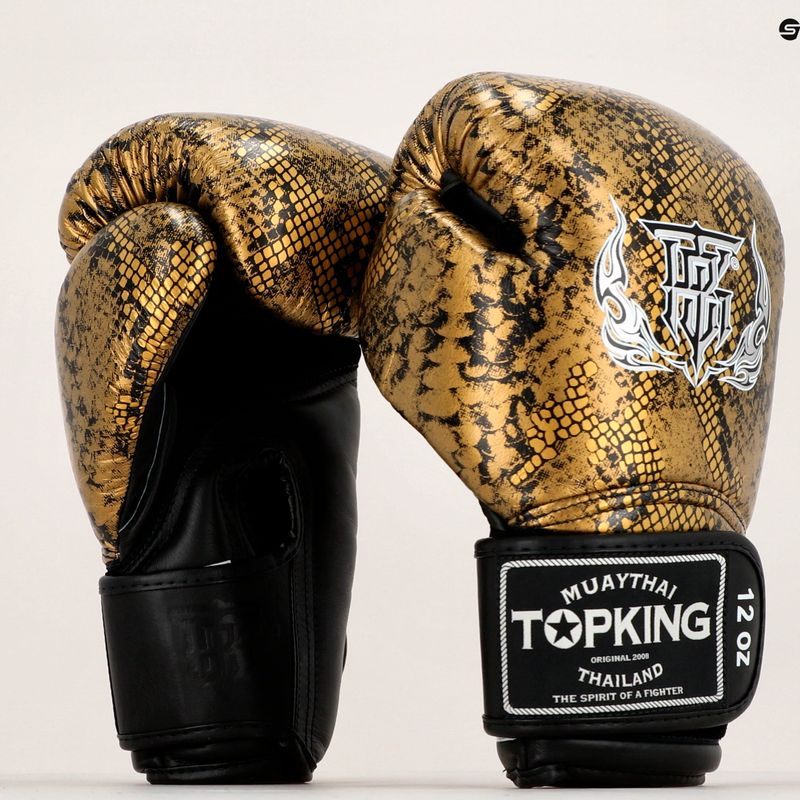 Рукавиці боксерські Top King Muay Thai Super Star Air Snake black/gold 6