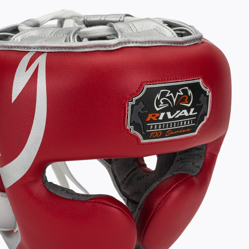 Шолом боксерський Rival RHG100 Professional Headgear red/silver 4