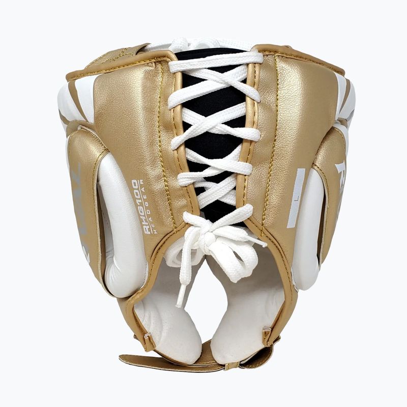 Шолом боксерський Rival RHG100 Professional Headgear white/gold 3