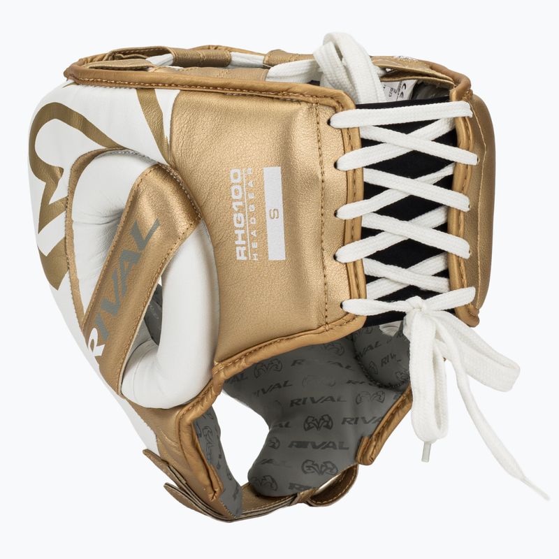 Шолом боксерський Rival RHG100 Professional Headgear white/gold 3