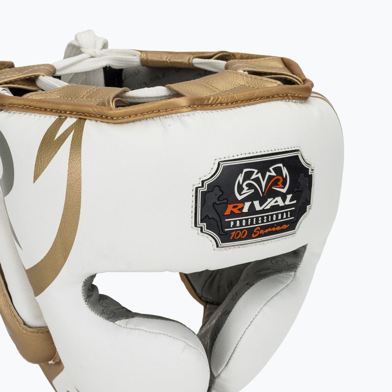Шолом боксерський Rival RHG100 Professional Headgear white/gold 4
