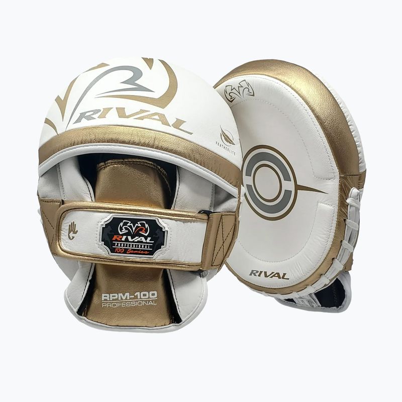 Лапи для тренувань тренерські Rival Professional Punch Mitts white/gold