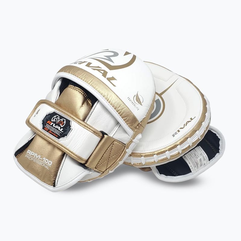 Лапи для тренувань тренерські Rival Professional Punch Mitts white/gold 3
