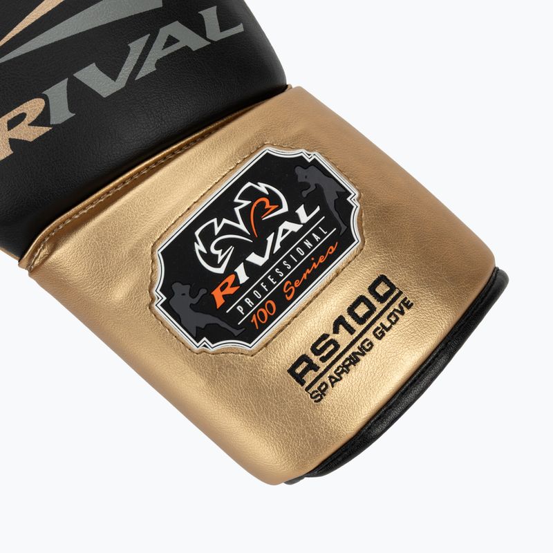 Рукавиці боксерські Rival RS100 Professional black/gold 6