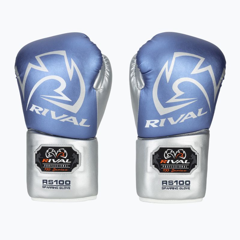 Рукавиці боксерські Rival RS100 Professional blue/silver 2