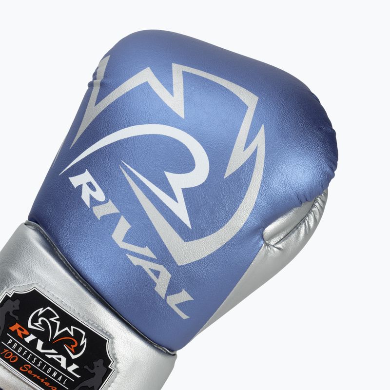 Рукавиці боксерські Rival RS100 Professional blue/silver 5