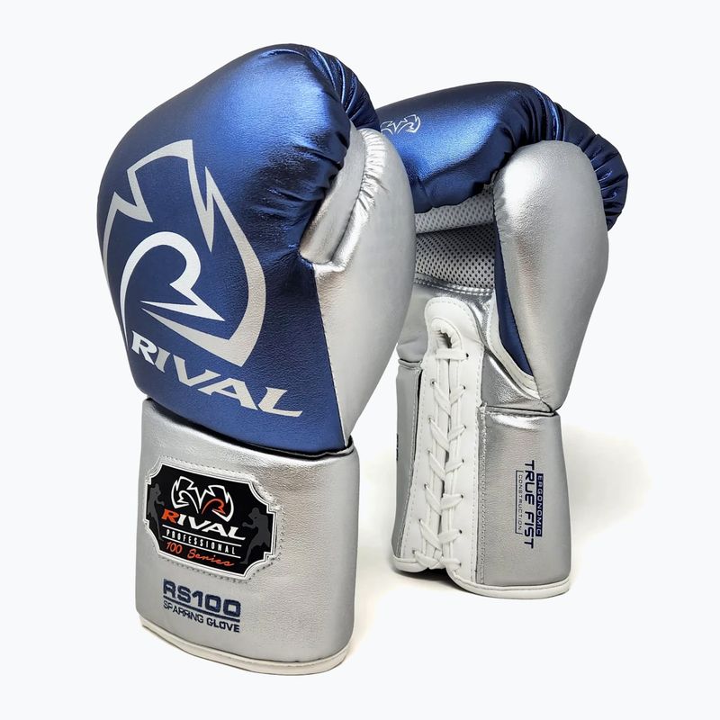 Рукавиці боксерські Rival RS100 Professional blue/silver 2