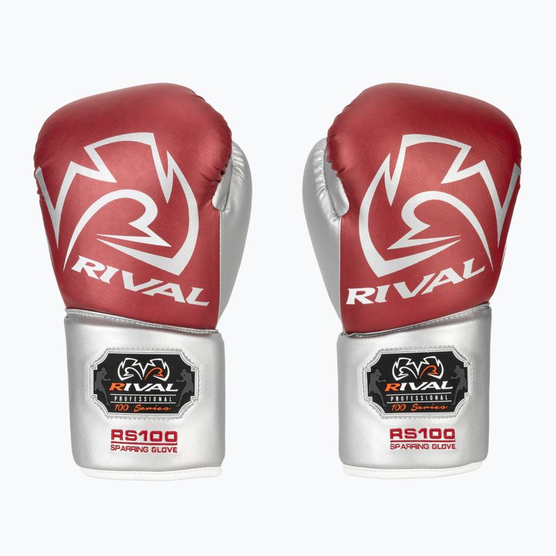 Рукавиці боксерські Rival RS100 Professional red/silver 2