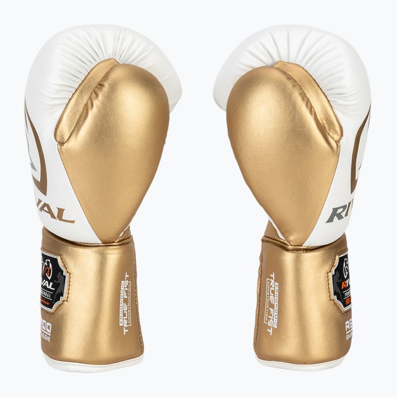 Рукавиці боксерські Rival RS100 Professional white/gold 4