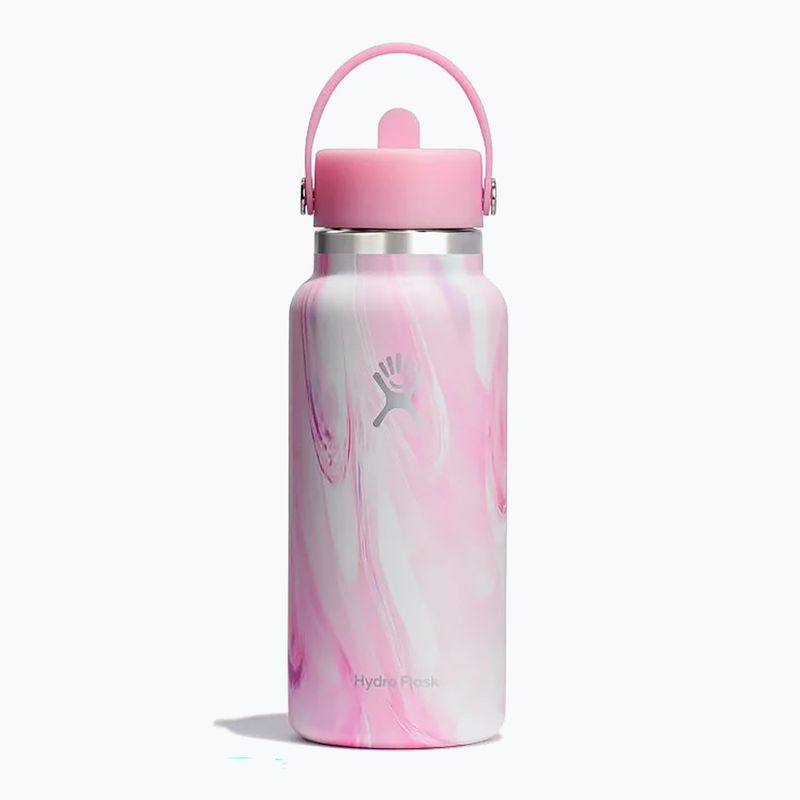 Пляшка термічна Hydro Flask Wide Flex Straw Cap Jelly 945 мл pink swirl