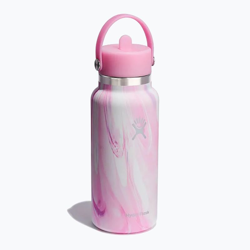 Пляшка термічна Hydro Flask Wide Flex Straw Cap Jelly 945 мл pink swirl 2