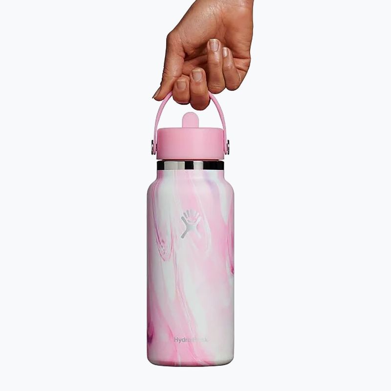 Пляшка термічна Hydro Flask Wide Flex Straw Cap Jelly 945 мл pink swirl 3