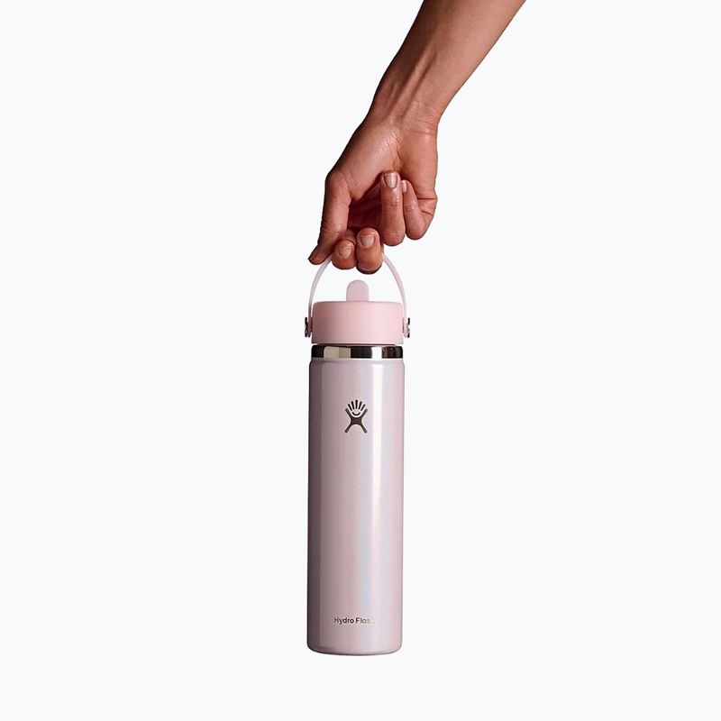 Термос пляшка Hydro Flask Wide Mouth with Flex Straw Cap 710 ml glimmer pink 3