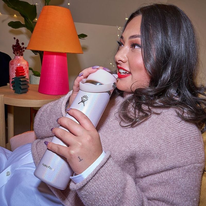 Термос пляшка Hydro Flask Wide Mouth with Flex Straw Cap 710 ml glimmer pink 4