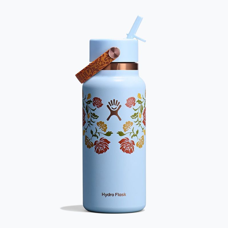 Термопляшка Hydro Flask Wide Mouth with Flex Straw Cap 946 мл western light blue
