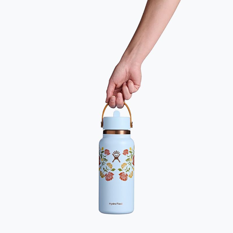 Термопляшка Hydro Flask Wide Mouth with Flex Straw Cap 946 мл western light blue 3
