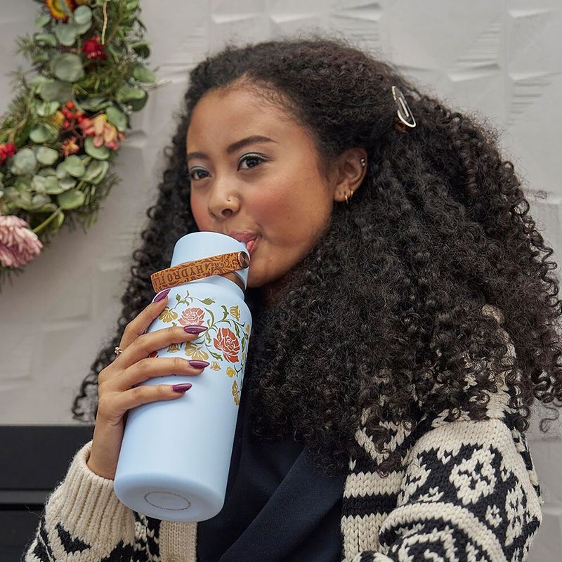Термопляшка Hydro Flask Wide Mouth with Flex Straw Cap 946 мл western light blue 6