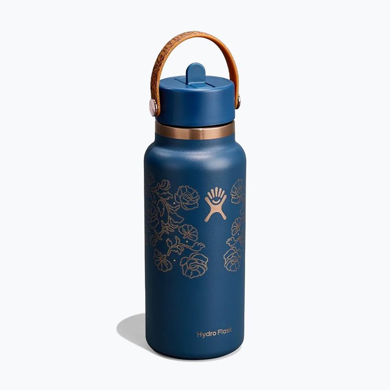 Термопляшка Hydro Flask Wide Mouth with Flex Straw Cap 946 мл western dark blue 2