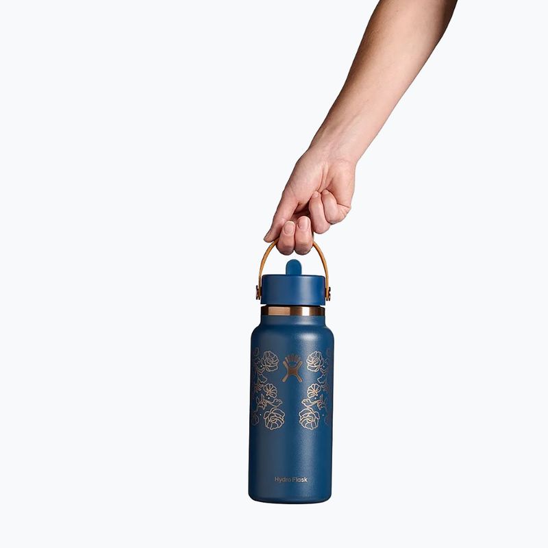 Термопляшка Hydro Flask Wide Mouth with Flex Straw Cap 946 мл western dark blue 3