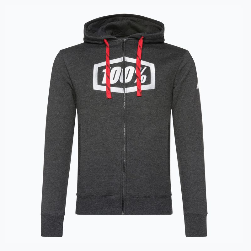 Велокофта чоловіча 100% Syndicate Zip Hooded Sweatshirt black heather/white