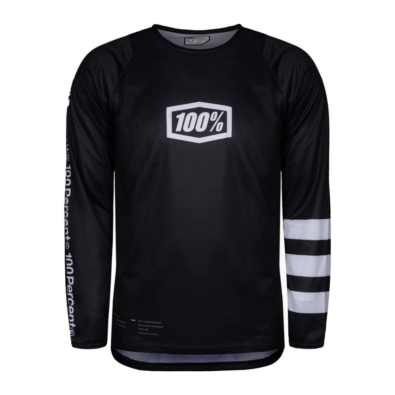 Лонгслів велосипедний чоловічий 100% R-Core Jersey black white