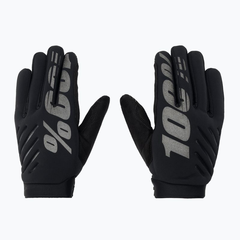 Велорукавиці 100% Brisker black 3