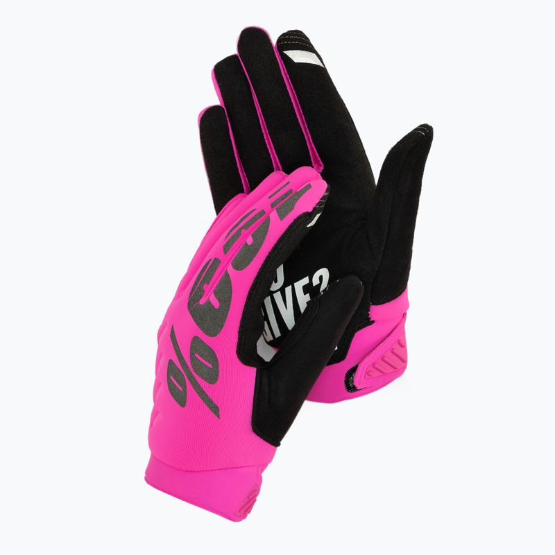 Велорукавиці жіночі 100% Brisker W neon pink/black