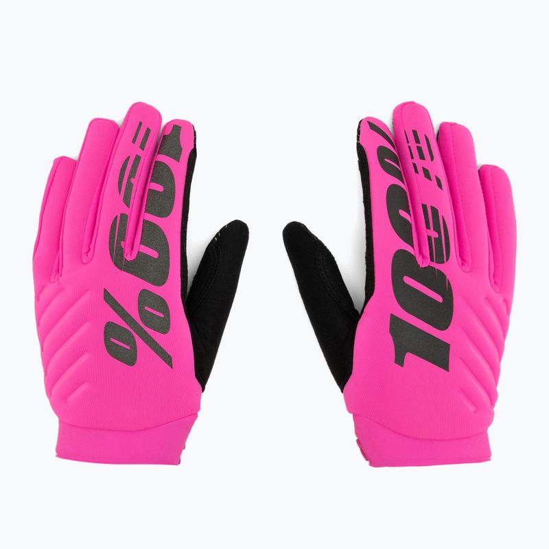Велорукавиці жіночі 100% Brisker W neon pink/black 3