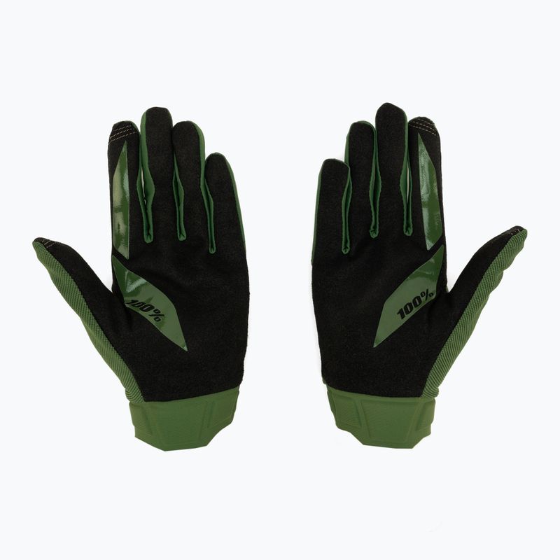 Велорукавиці чоловічі 100% Ridecamp army green/black 2