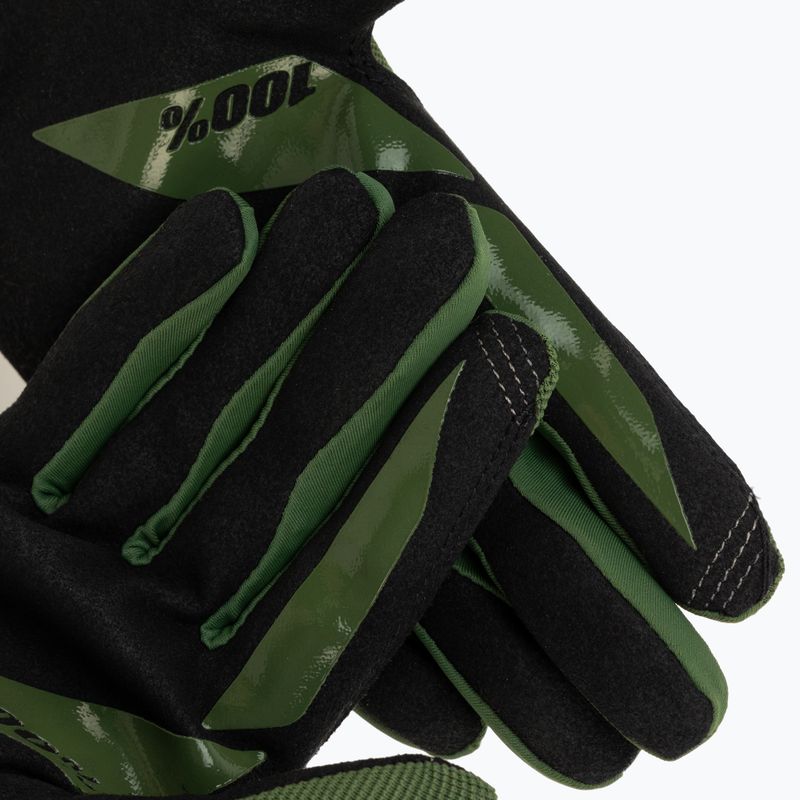 Велорукавиці чоловічі 100% Ridecamp army green/black 4