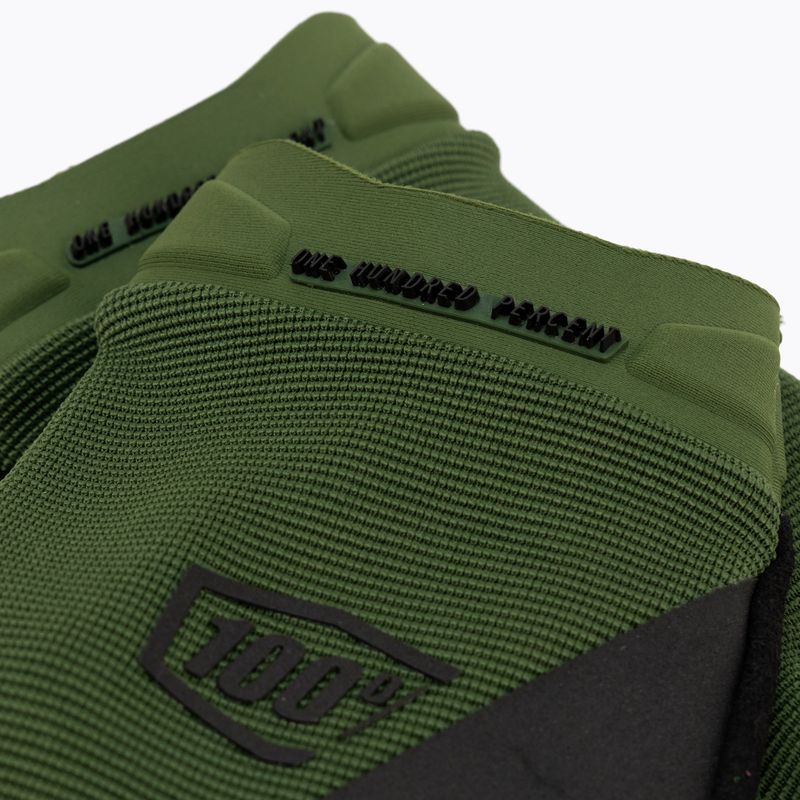 Велорукавиці чоловічі 100% Ridecamp army green/black 5