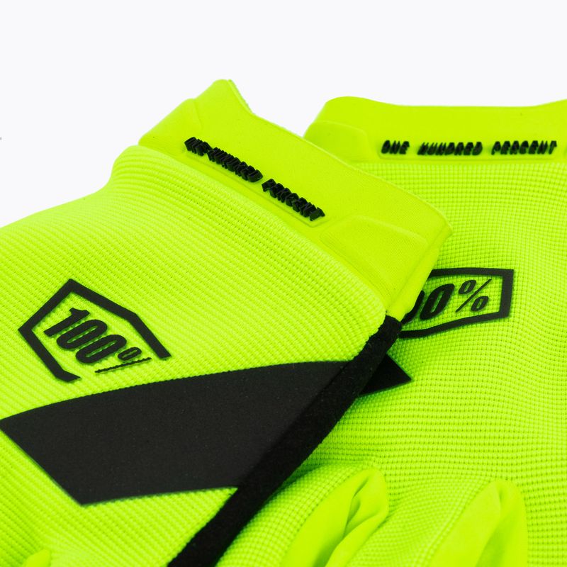 Велорукавиці 100% Ridecamp fluorescent yellow 4