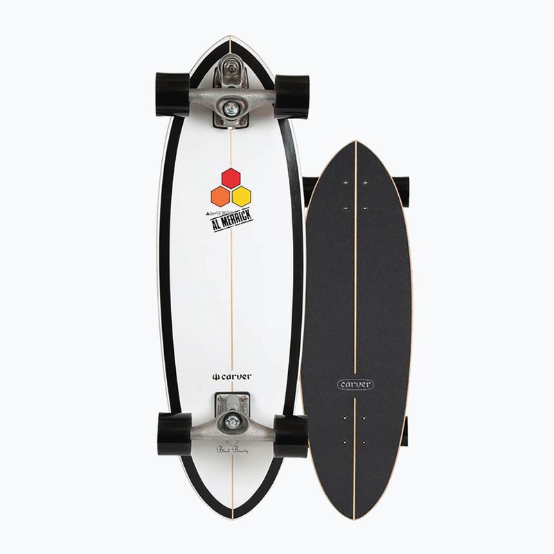 Скейтборд серфскейт Carver C7 Raw 31.75" CI Black Beauty 2019 Complete біло-чорний C1013011020 8