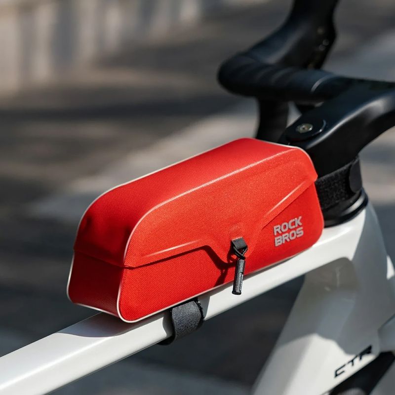 Сумка велосипедна на раму Rockbros 30120122 Bike Tube Bag Magnetic L 0,9 l red 3