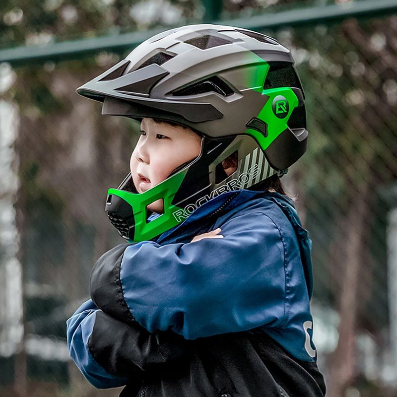Шолом велосипедний дитячий Rockbros 10110061003 Kids Helmet black/ti-green 3