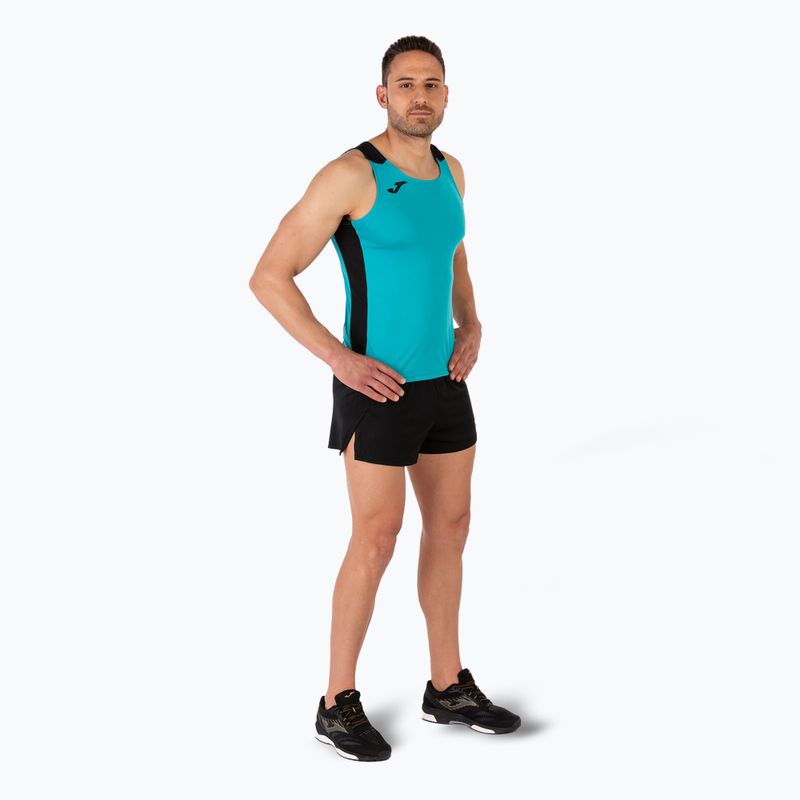 Футболка для бігу чоловіча Joma Record II Tank Top turquoise/black 4