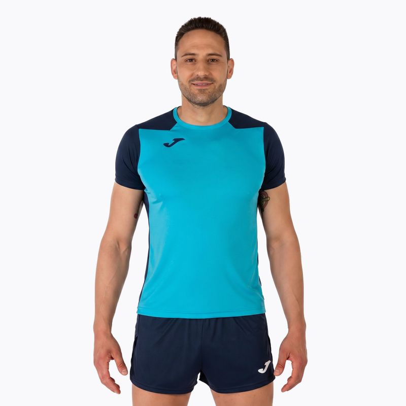 Футболка для бігу чоловіча Joma Record II fluor turquoise/navy 13