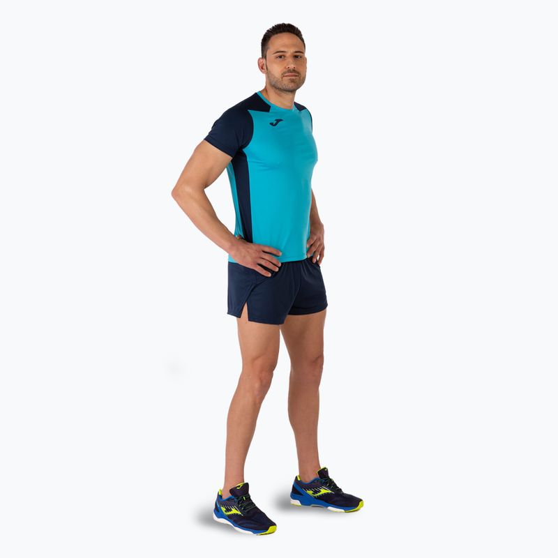 Футболка для бігу чоловіча Joma Record II fluor turquoise/navy 7