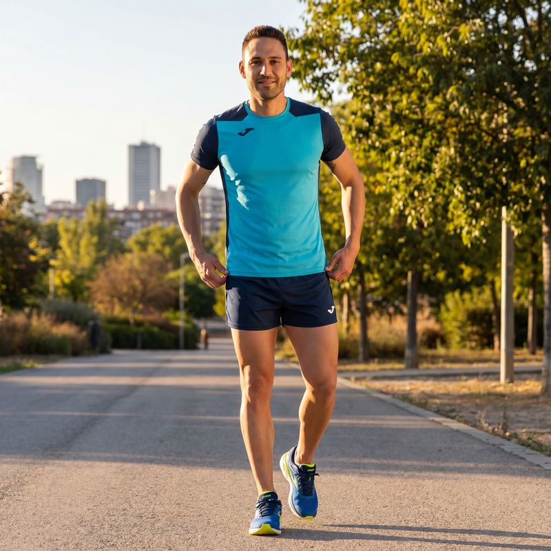 Футболка для бігу чоловіча Joma Record II fluor turquoise/navy 10