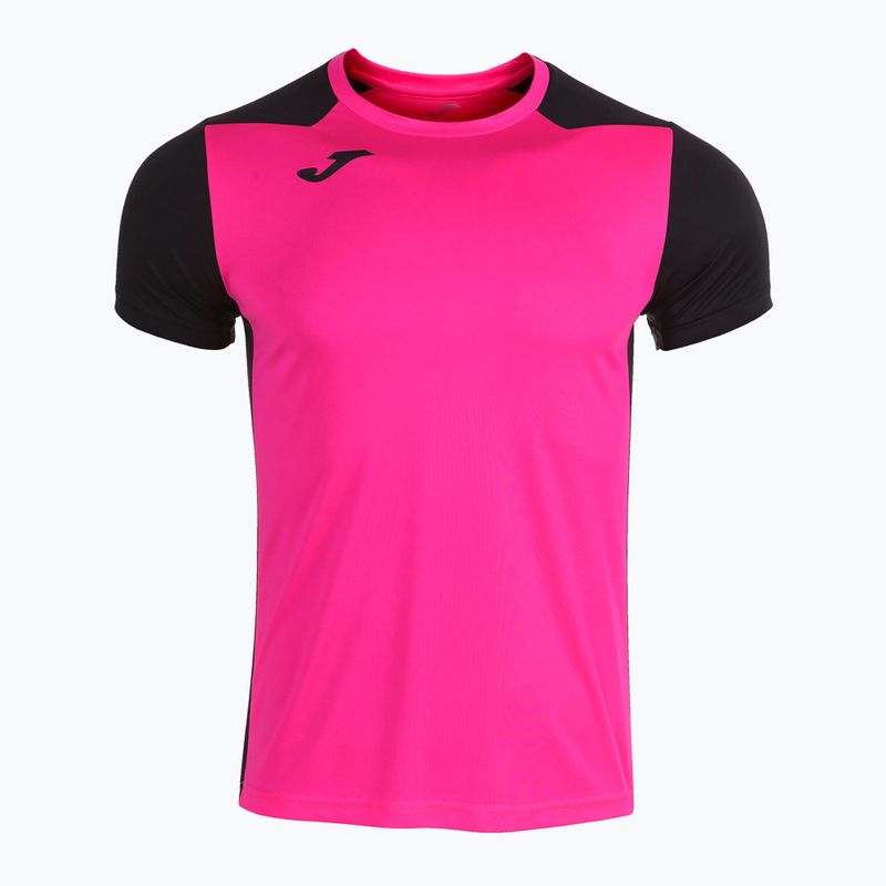 Чоловіча бігова сорочка Joma Record II фтор рожево-чорна 9
