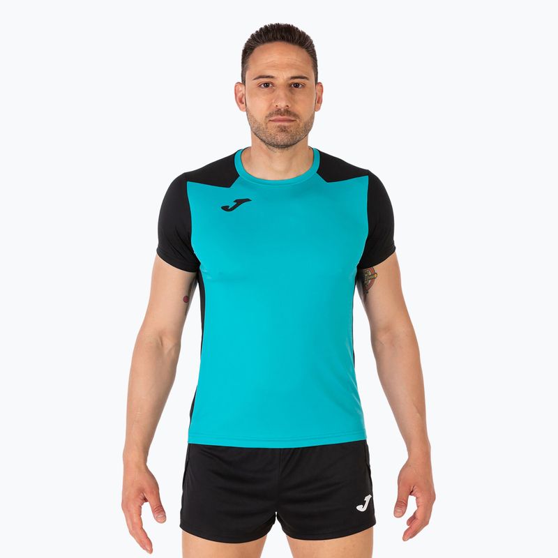 Чоловіча біжутерія Joma Record II бірюзово-чорна бігова сорочка