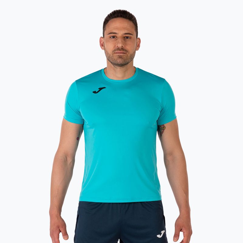 Чоловіча бігова футболка Joma Record II флуоресцентний бірюзовий