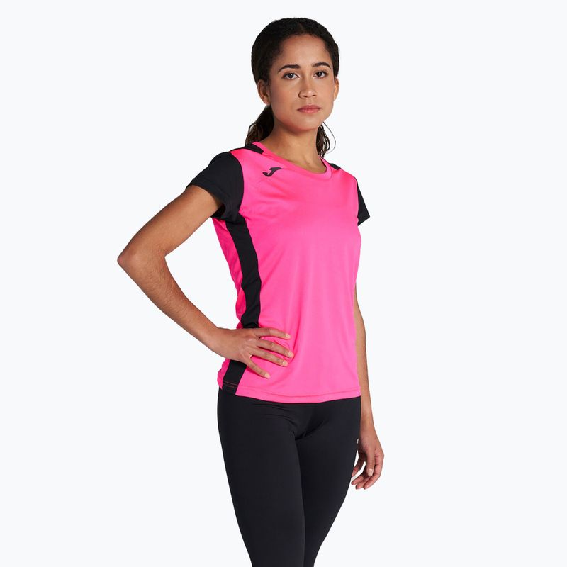 Футболка для бігу жіноча Joma Record II fluor pink/black
