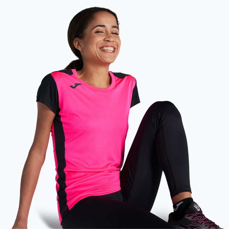 Футболка для бігу жіноча Joma Record II fluor pink/black 4