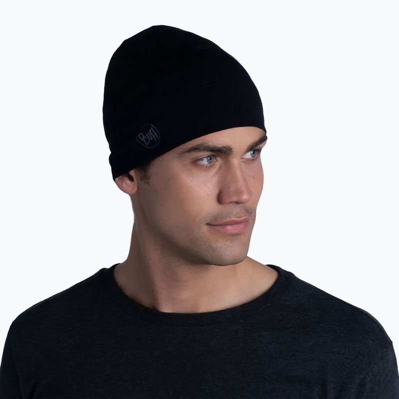 Шапка BUFF Midweight Merino Wool Hat Solid чорна 118006.999.10.00 2