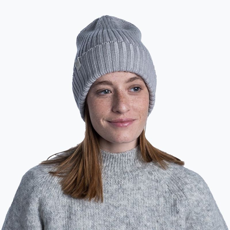 Шапка BUFF Merino Wool Knit 1Lhat Norval світло-сіра 124242.933.10.00 5