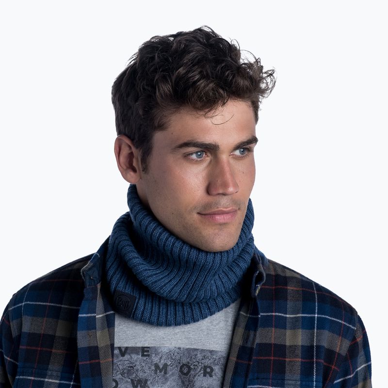 Шарф-хомут зимовий BUFF Knitted Neckwarmer Norval темно-синій 124244.788.10.00 5